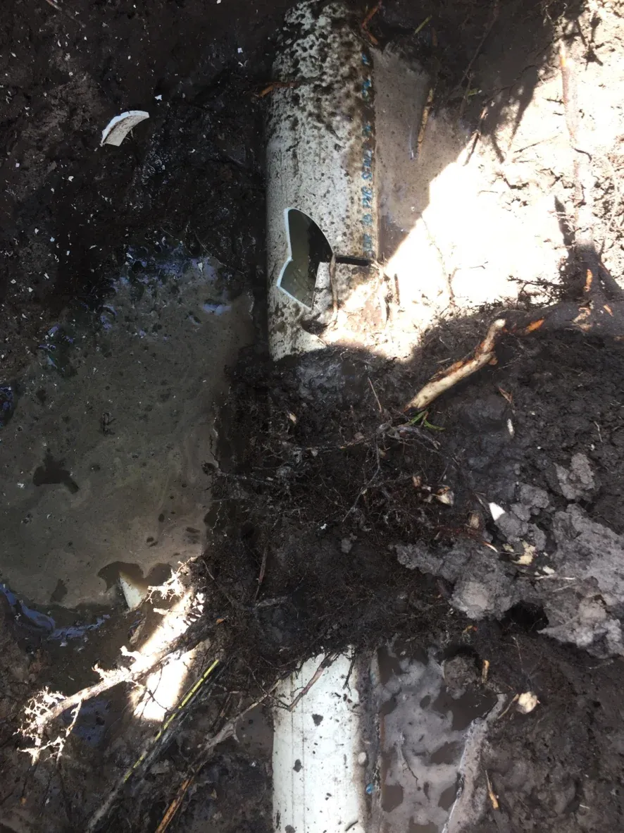 Broken pipe excavation