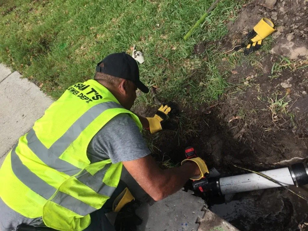 Sewer line repair in the field