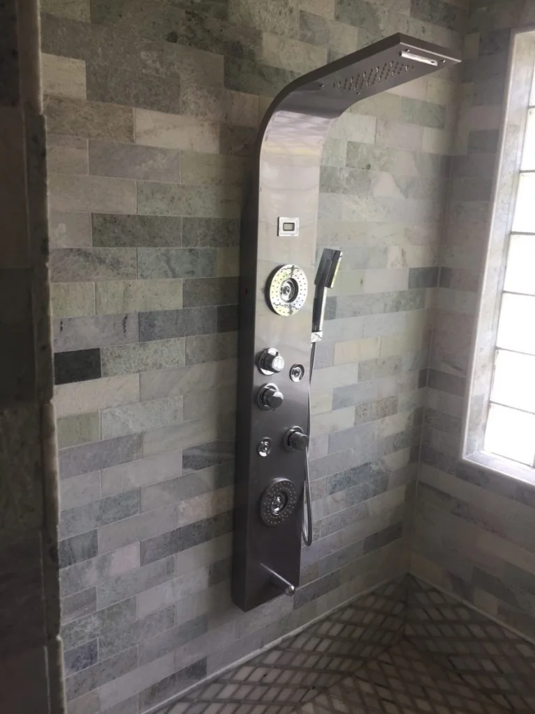Custom shower panel installation